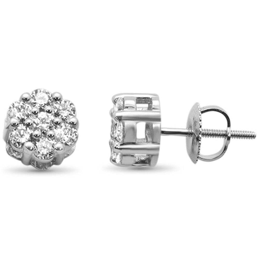 SPECIAL! .78ct G SI 14K White Gold Diamond Flower Screw Back Earrings