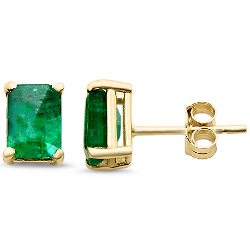 SPECIAL! 1.85ct G SI 14K Yellow Gold Emerald Gemstone Earrings