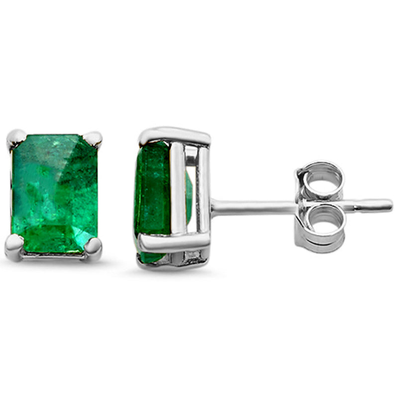 SPECIAL! 2.00ct G SI 14K White Gold Emerald Gemstone Earrings