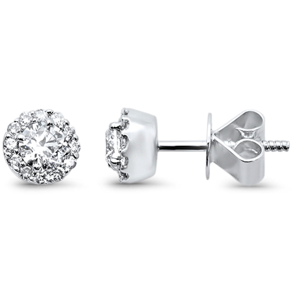 SPECIAL! .71ct G SI 14K White Gold Round Diamond Halo Stud Earrings