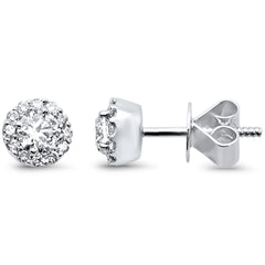 SPECIAL! .71ct G SI 14K White Gold Round Diamond Halo Stud Earrings