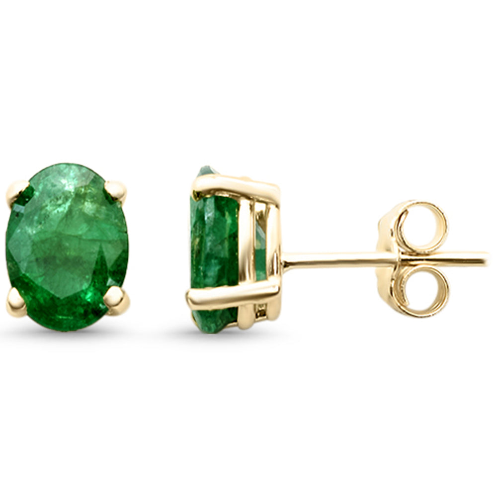 SPECIAL! 442.09ct G SI 14K Yellow Gold Diamond & Emerald Gemstone Earrings