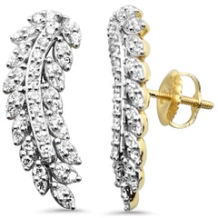 SPECIAL!.80ct G SI 14K Yellow Gold Round Diamond Ear Climber Earrings