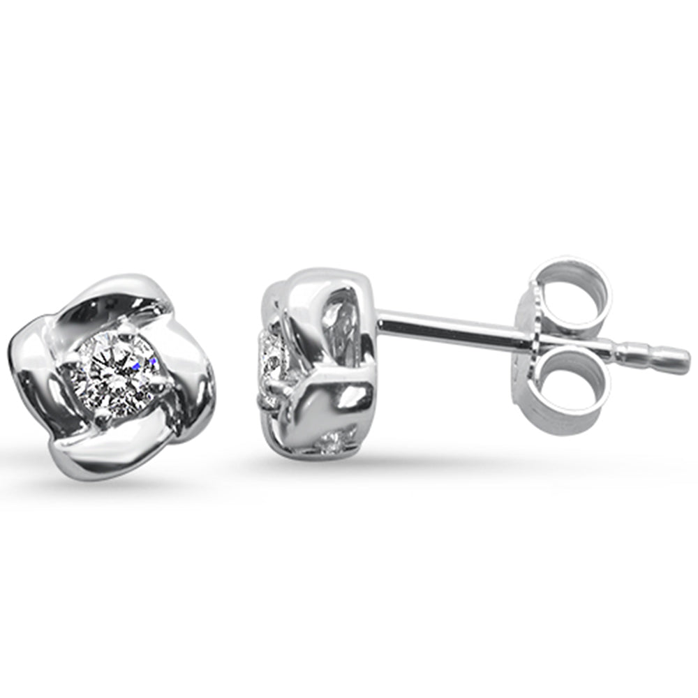 SPECIAL! .19ct G SI 14K White Gold Diamond Flower Stud Earrings