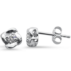 SPECIAL! .19ct G SI 14K White Gold Diamond Flower Stud Earrings