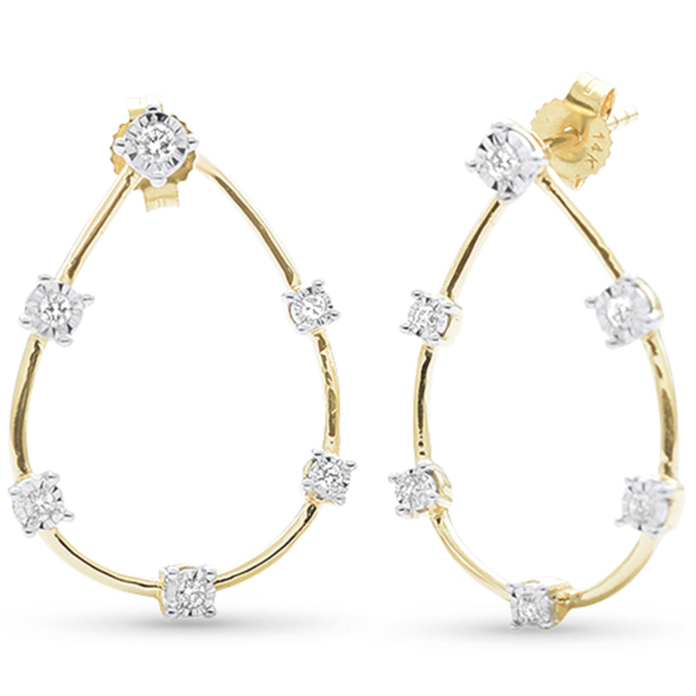 SPECIAL!.19ct G SI 14K Yellow Gold Modern Diamond Hoop Earrings