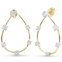 SPECIAL!.19ct G SI 14K Yellow Gold Modern Diamond Hoop Earrings