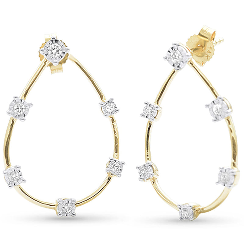 SPECIAL!.19ct G SI 14K Yellow Gold Modern Diamond Hoop Earrings