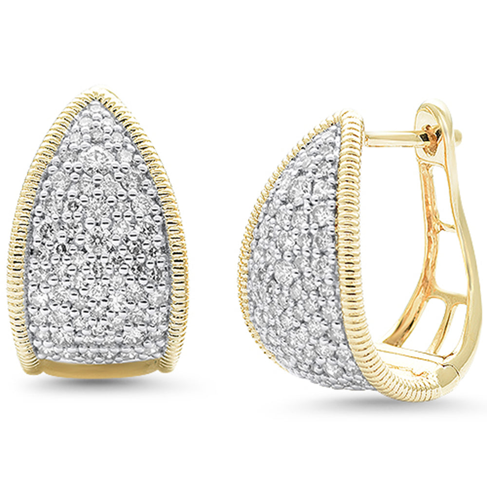 SPECIAL!.97ct G SI 14K Yellow Gold Modern Pave Set Diamond Earrings