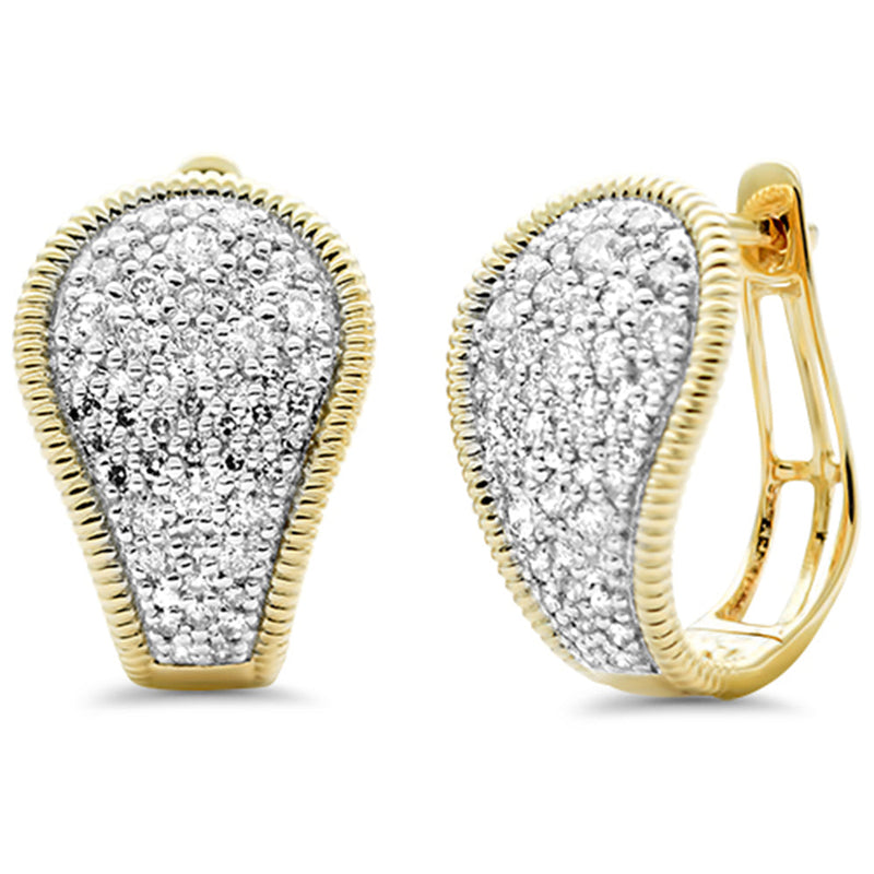 SPECIAL!1.00ct G SI 14K Yellow Gold Modern Pave Set Diamond Earrings