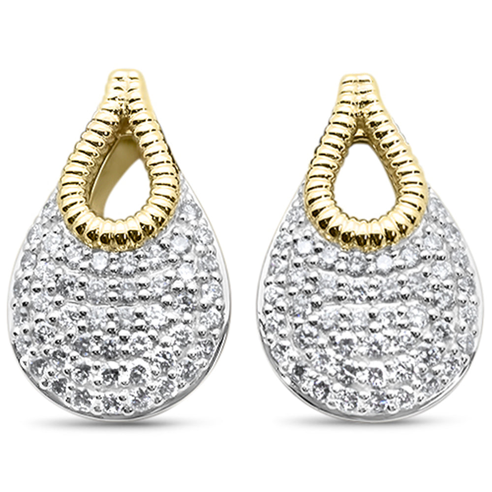 SPECIAL!.99ct G SI 14K Yellow Gold Modern Pave Set Diamond Earrings