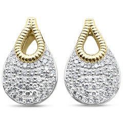 SPECIAL!.99ct G SI 14K Yellow Gold Modern Pave Set Diamond Earrings