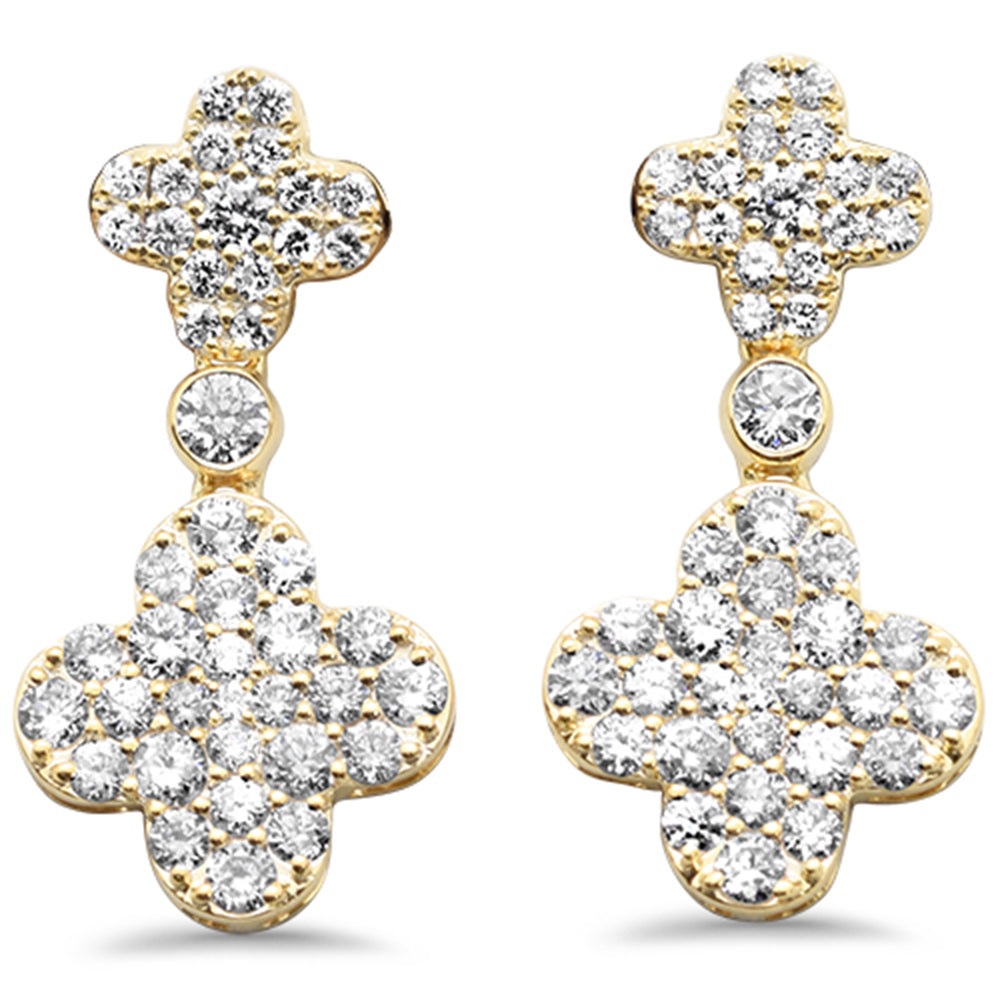 SPECIAL!.72ct G SI 14K Yellow Gold Diamond Clover Drop Earrings