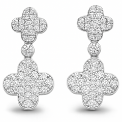 SPECIAL!.71ct G SI 14K White Gold Diamond Clover Drop Earrings