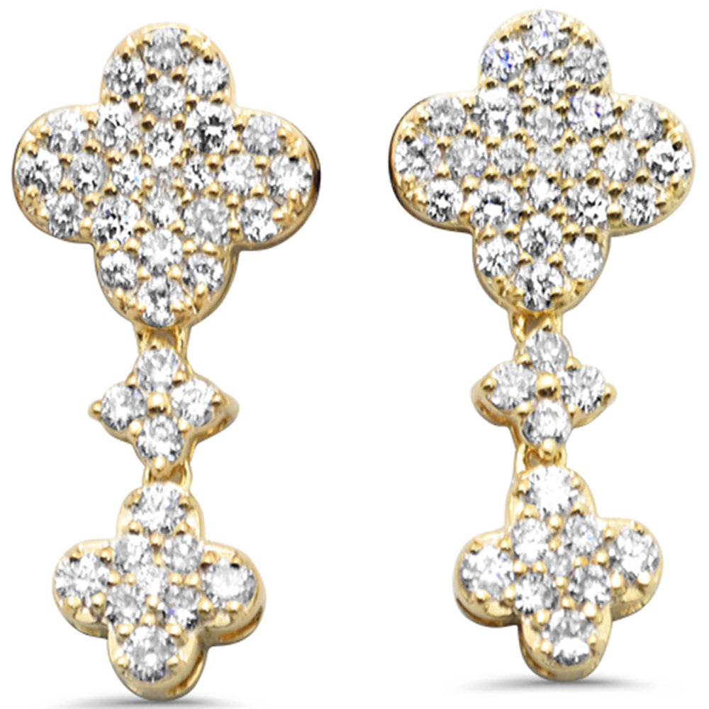 SPECIAL!.51ct G SI 14K Yellow Gold Diamond Clover Drop Earrings
