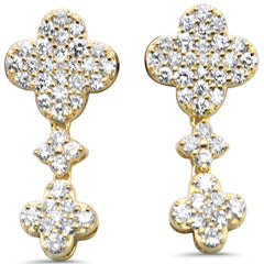 SPECIAL!.51ct G SI 14K Yellow Gold Diamond Clover Drop Earrings