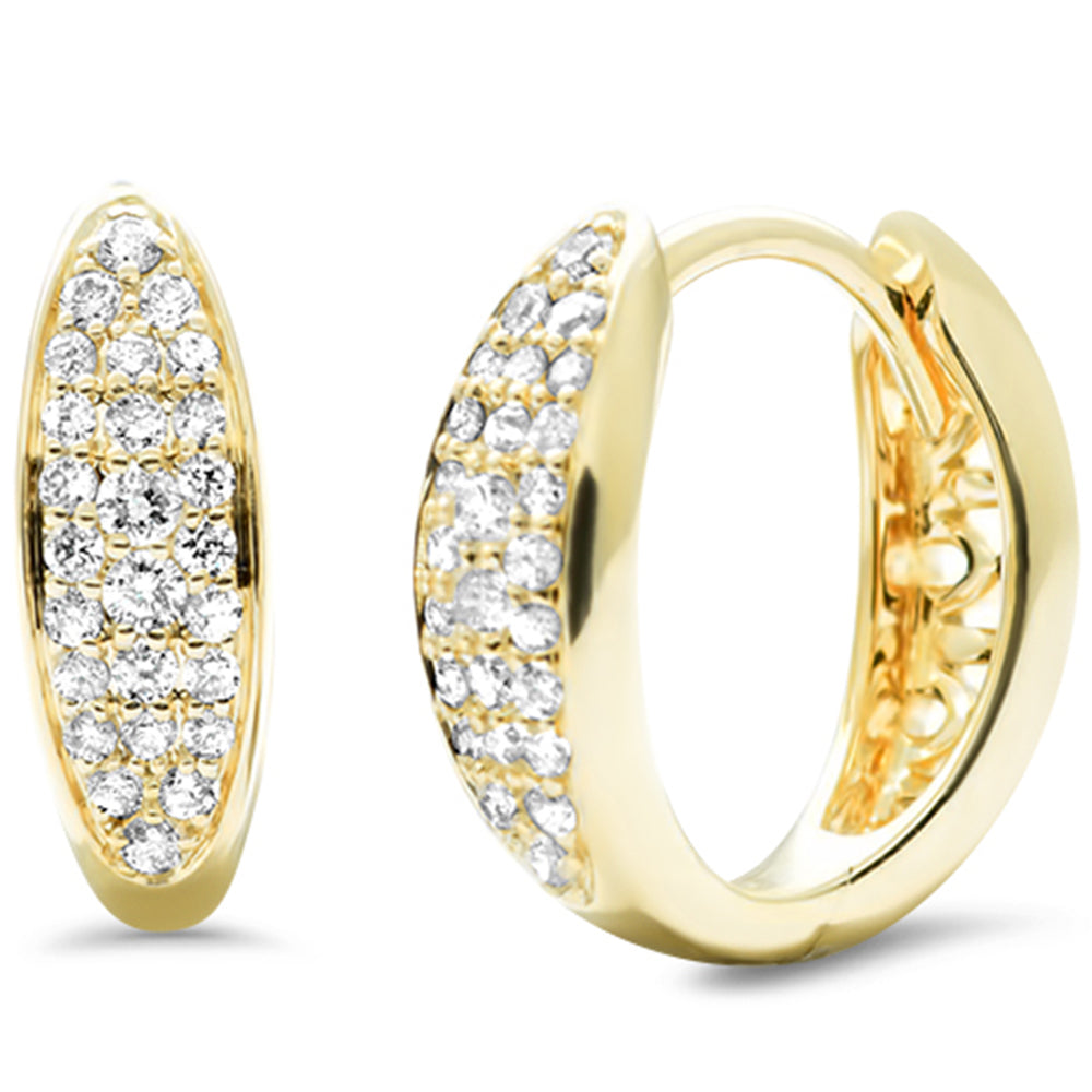 SPECIAL!.25ct G SI 14K Yellow Gold Pave Set Diamond Hoop Earrings