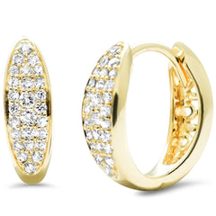 SPECIAL!.25ct G SI 14K Yellow Gold Pave Set Diamond Hoop Earrings