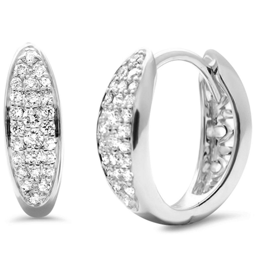 SPECIAL!.25ct G SI 14K White Gold Pave Set Diamond Hoop Earrings