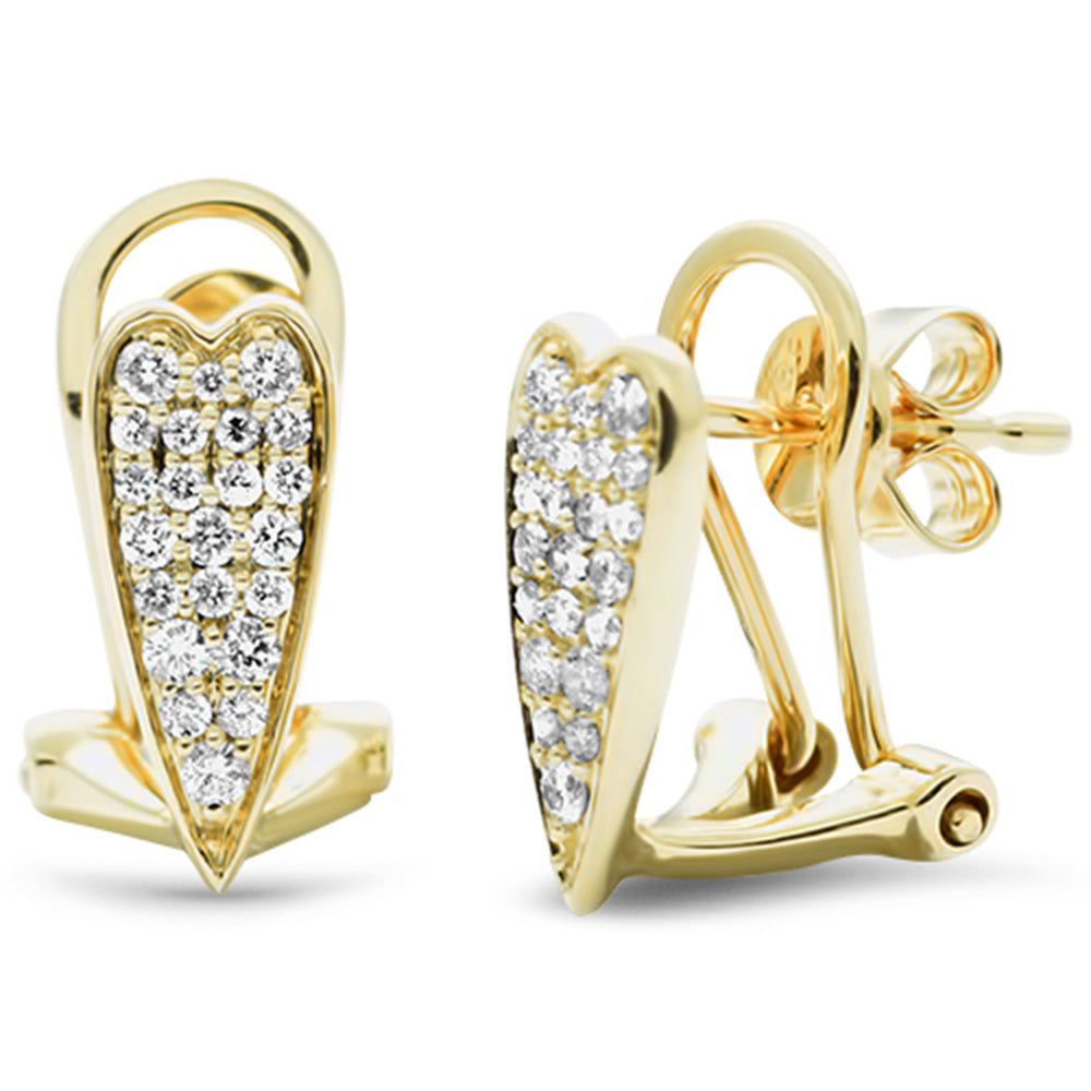 SPECIAL!.27ct G SI 14K Yellow Gold Diamond Elongated Heart Shape Earrings