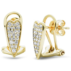SPECIAL!.27ct G SI 14K Yellow Gold Diamond Elongated Heart Shape Earrings
