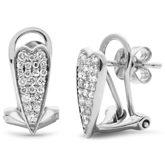 SPECIAL!.27ct G SI 14K White Gold Diamond Elongated Heart Shape Earrings