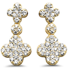 SPECIAL!.50ct G SI 14K Yellow Gold Diamond Flower Drop Earrings
