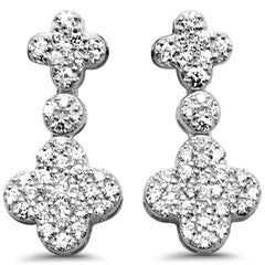 SPECIAL!.50ct G SI 14K White Gold Diamond Flower Drop Earrings