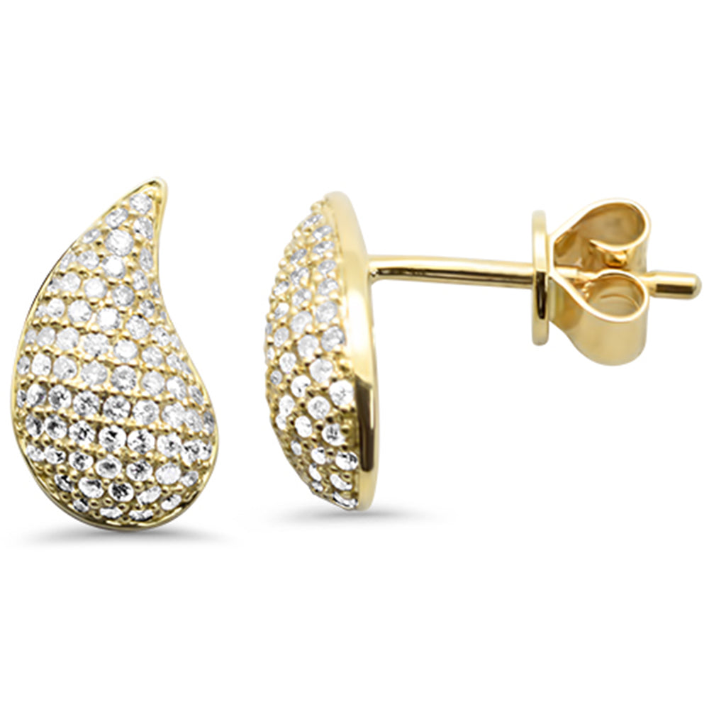 SPECIAL!.44ct G SI 14K Yellow Gold Pave Set Diamond Teardrop Style Earrings