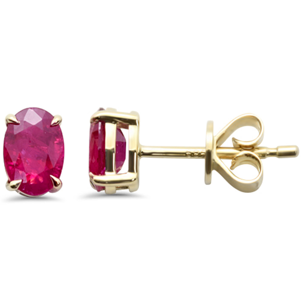 SPECIAL!1.17ct G SI 14K Yellow Gold Ruby Gemstone Earrings