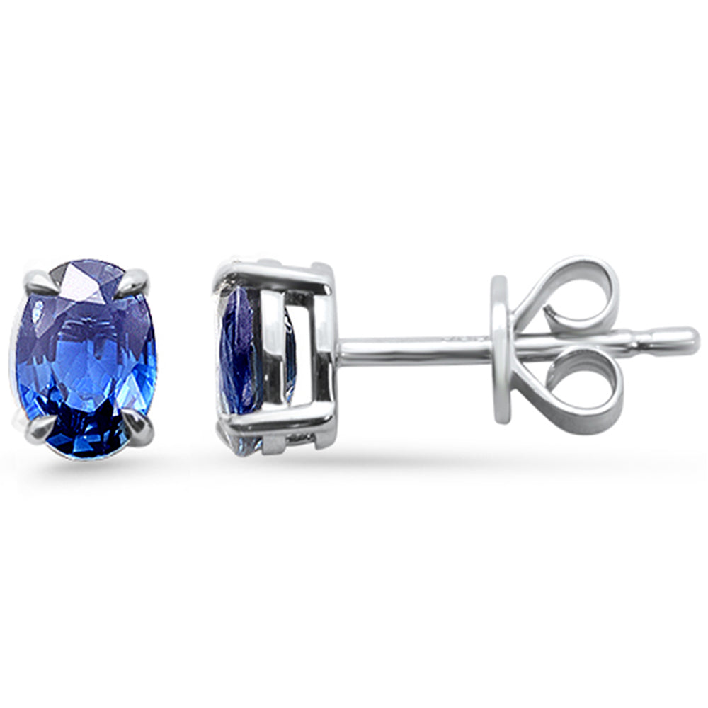 SPECIAL! 1.21ct G SI 14K White Gold Blue Sapphire Gemstone Earrings