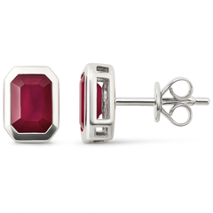 SPECIAL!1.64ct G SI 14K White Gold Ruby Gemstone Stud Earrings
