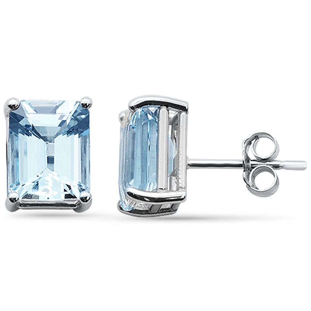 SPECIAL!3.46ct G SI 14K White Gold Aquamarine Gemstone Stud Earrings