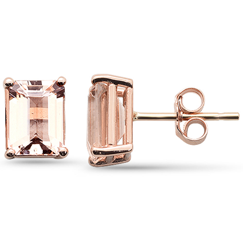 SPECIAL!2.35ct G SI 14K Rose Gold Morganite Gemstone Stud Earrings