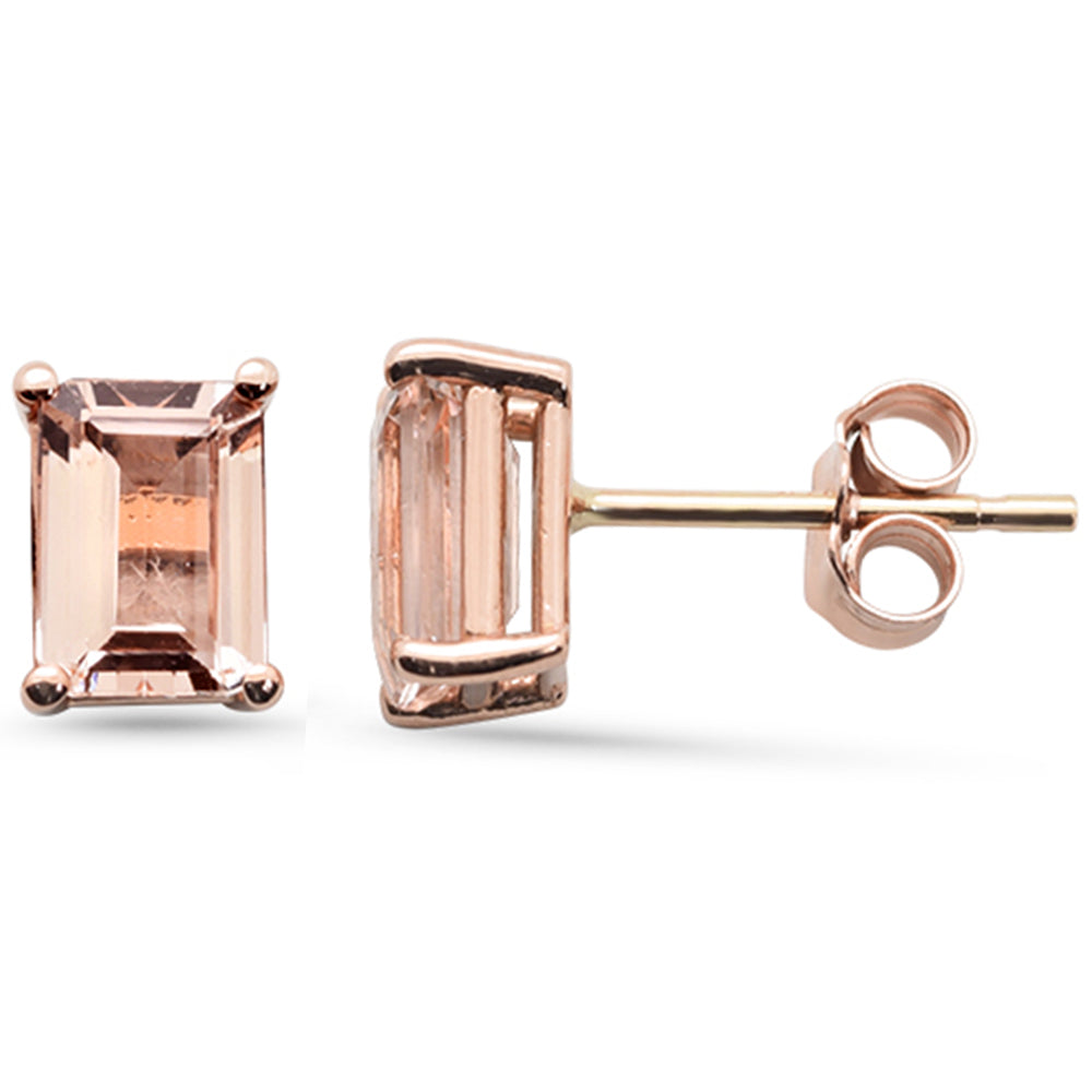 SPECIAL!1.60ct G SI 14K Rose Gold Morganite Gemstone Stud Earrings