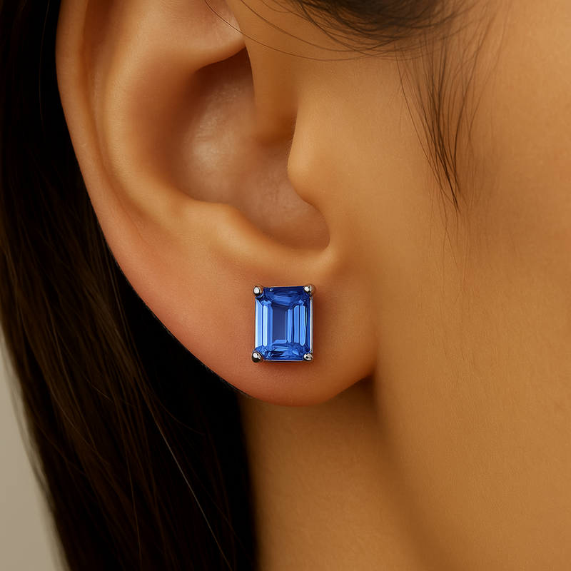 SPECIAL!2.60ct G SI 14K White Gold Tanzanite Gemstone Stud Earrings