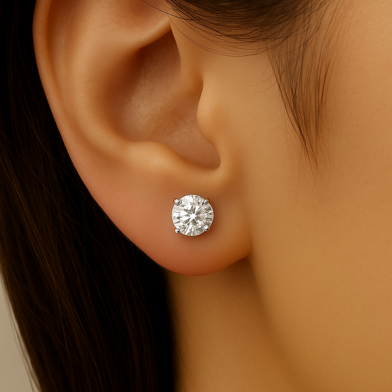 SPECIAL! .50ct G SI 14K White Gold  Diamond Solitaire Stud Earrings