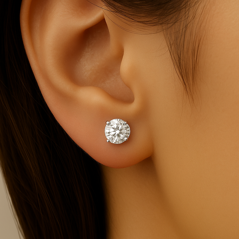 SPECIAL! .68ct G SI 14K White Gold Diamond Solitaire Stud Earrings