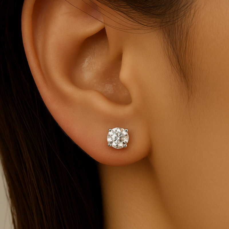 SPECIAL!1.22ct G SI 14K White Gold Round Diamond Solitaire Earrings