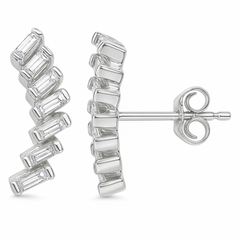 SPECIAL!.53ct G SI 14K White Gold Baguette Diamond Earrings