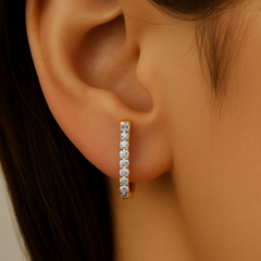 SPECIAL! .16ct G SI 14K Yellow Gold Round Diamond Hoop Earrings