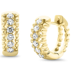SPECIAL!.32ct G SI 14K Yellow Gold Diamond Beaded Hoop Earrings
