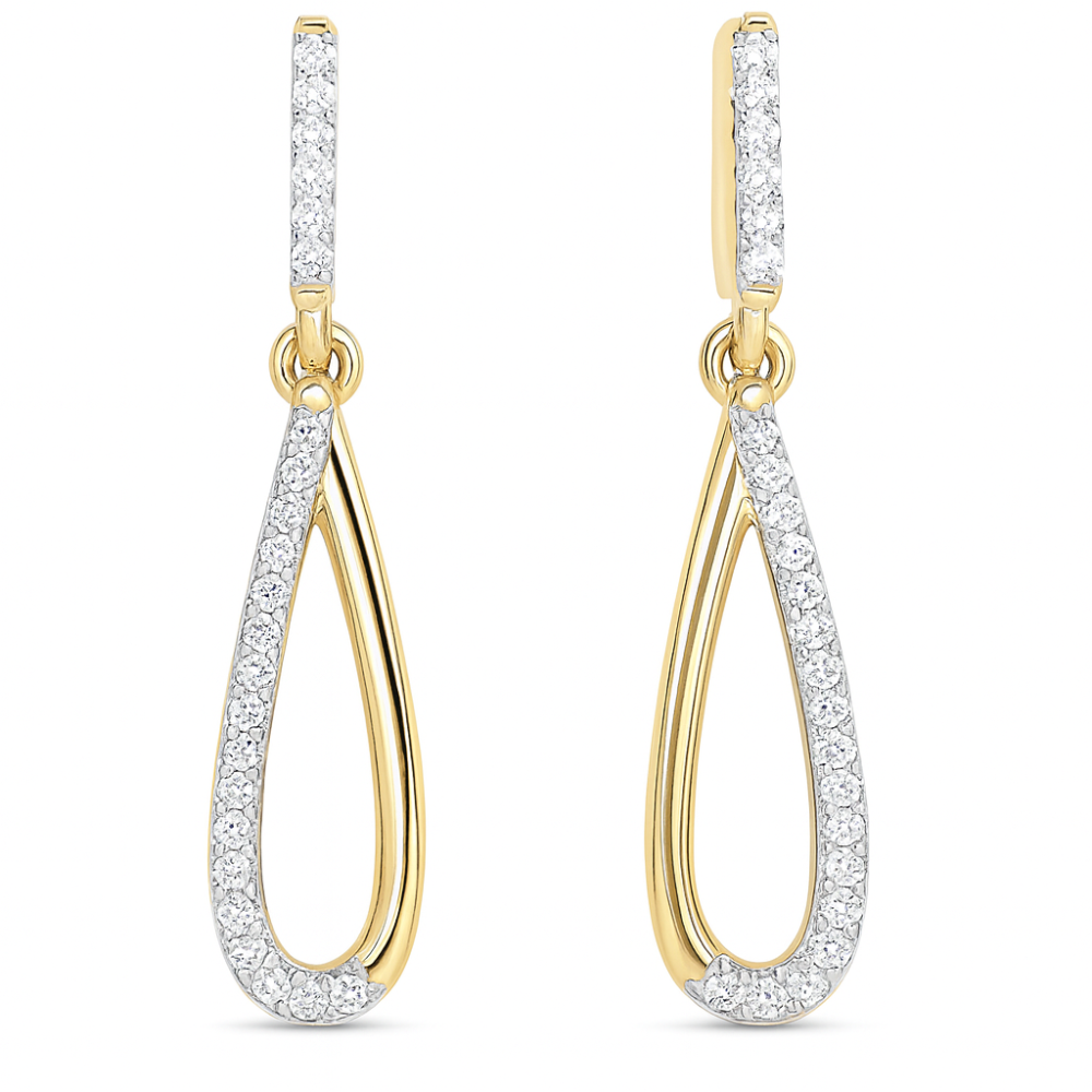 SPECIAL!.10ct G SI 14K Yellow Gold Diamond Drop Earrings