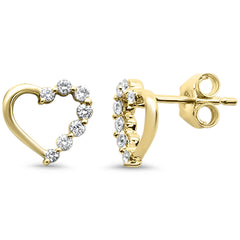 SPECIAL! .22ct G SI 14K Yellow Gold Heart Shaped Diamond Earrings