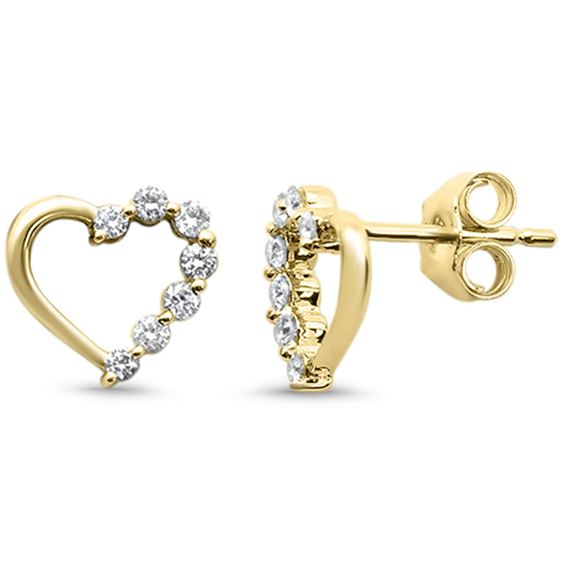 SPECIAL! .22ct G SI 14K Yellow Gold Heart Shaped Diamond Earrings