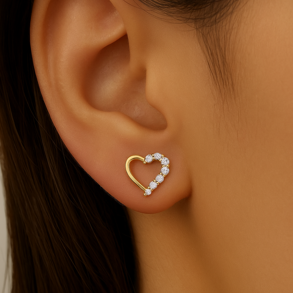 SPECIAL! .22ct G SI 14K Yellow Gold Heart Shaped Diamond Earrings