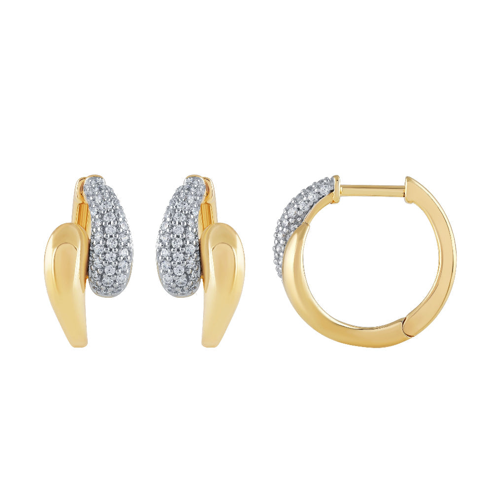 SPECIAL!.30ct G SI 14K Yellow Gold Round Diamond Double Dome Style Earrings