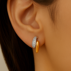 SPECIAL!.30ct G SI 14K Yellow Gold Round Diamond Double Dome Style Earrings