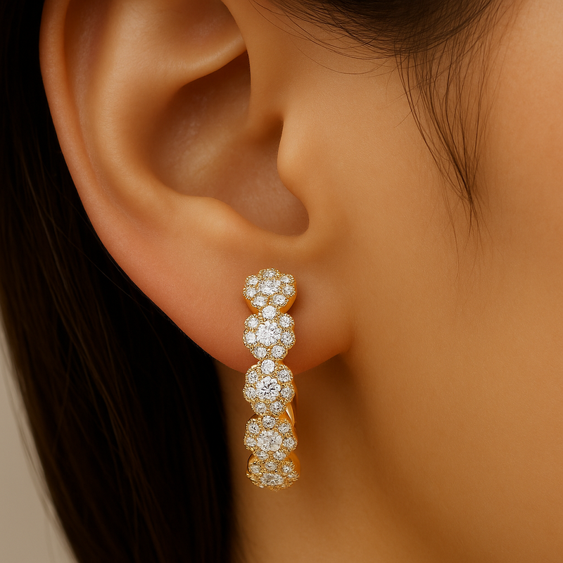 SPECIAL!.49ct G SI 14K Yellow Gold Round Diamond J Hoop Earrings