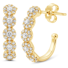 SPECIAL!.49ct G SI 14K Yellow Gold Round Diamond J Hoop Earrings